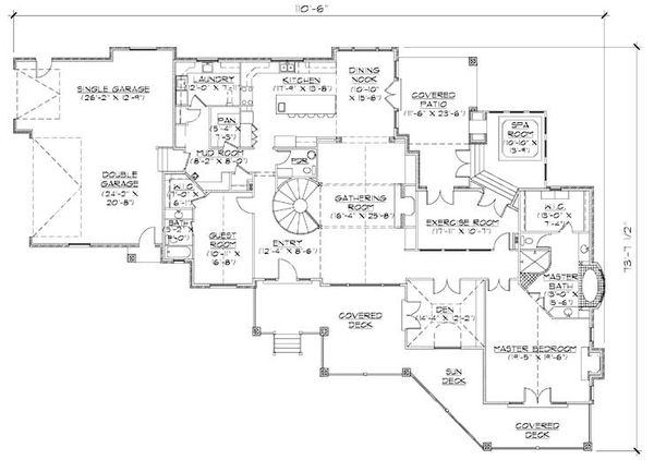 Home Plan - Craftsman Floor Plan - Main Floor Plan #5-330
