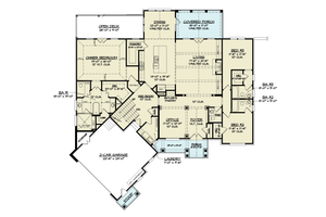 Floor Plan - Main Floor for Craftsman House Plan #119-452 - 3 bed, 3.5 bath