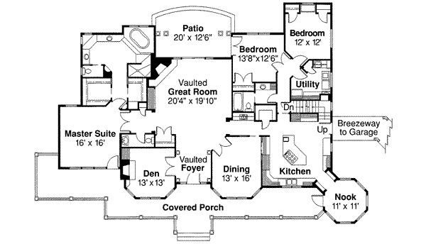 Architectural House Design - Farmhouse Floor Plan - Main Floor Plan #124-214