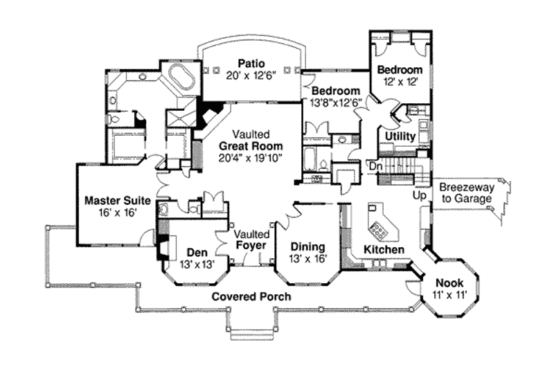Home Plan - Floor Plan - Main Floor for Farmhouse House Plan #124-214 - 3 bed, 2.5 bath