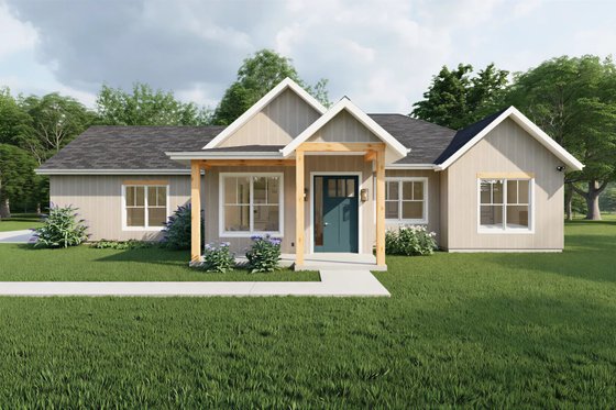 Exterior - Front Elevation for Farmhouse House Plan #1127-23 - 3 bed, 2 bath