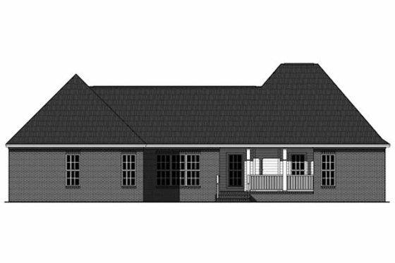 Exterior - Rear Elevation for Traditional House Plan #21-348 - 3 bed, 2.5 bath