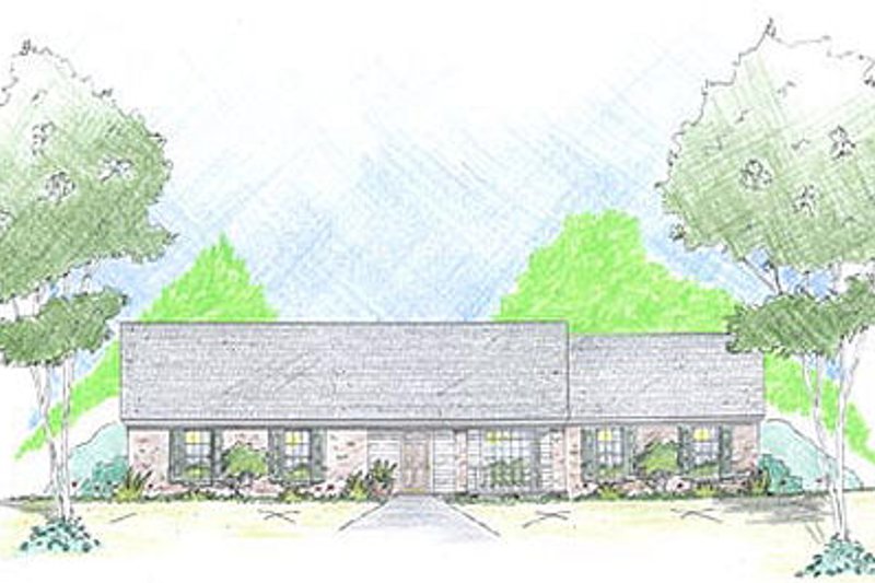 House Blueprint - Ranch Exterior - Front Elevation Plan #36-455