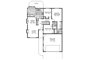 Floor Plan - Main Floor for Traditional House Plan #18-183 - 3 bed, 2 bath