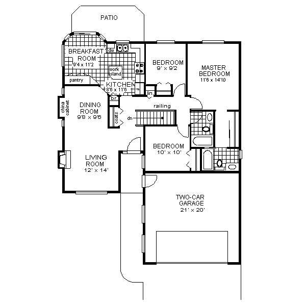 House Design - Traditional Floor Plan - Main Floor Plan #18-183