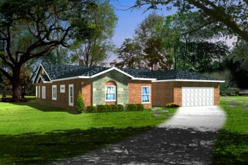 House Design - Adobe / Southwestern Exterior - Front Elevation Plan #1-645