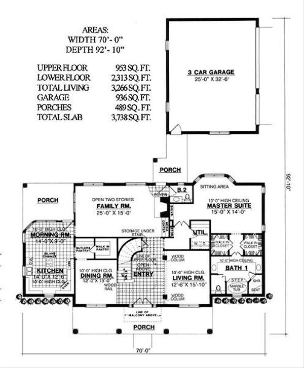 Colonial Floor Plan - Main Floor Plan #40-244