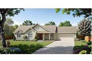 Exterior - Front Elevation for Traditional House Plan #58-220 - 3 bed, 2 bath