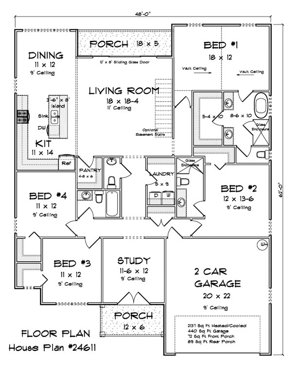 House Blueprint - Cottage Floor Plan - Main Floor Plan #513-2404