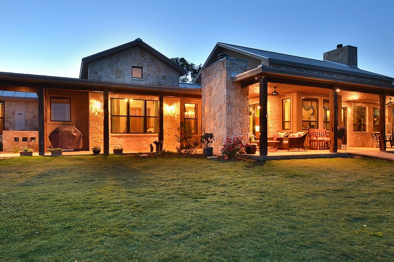 Architectural House Design - Hill Country Ranch Home, Front Elevation photo