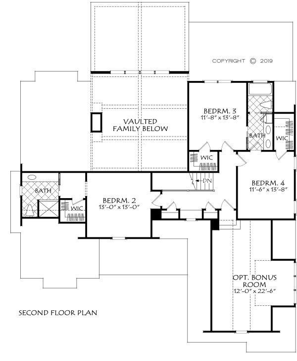 Farmhouse Floor Plan - Upper Floor Plan #927-1000