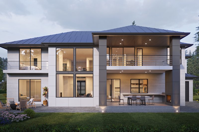 House Design - Exterior - Rear Elevation for Contemporary House Plan #1066-277 - 4 bed, 4.5 bath