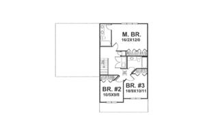Floor Plan - Upper Floor for Traditional House Plan #50-110 - 3 bed, 2 bath