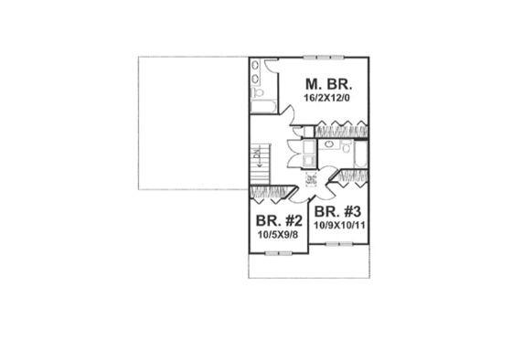 Floor Plan - Upper Floor for Traditional House Plan #50-110 - 3 bed, 2 bath