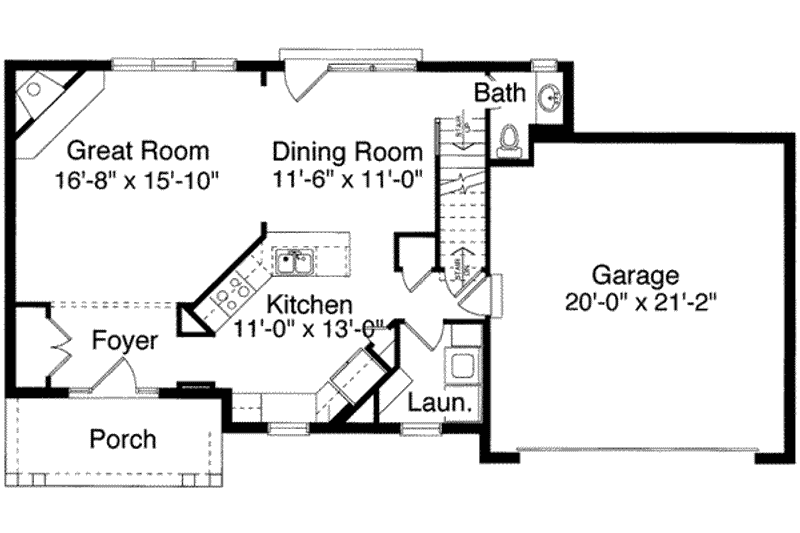 Dream House Plan - Floor Plan - Main Floor for Colonial House Plan #46-125 - 3 bed, 2.5 bath