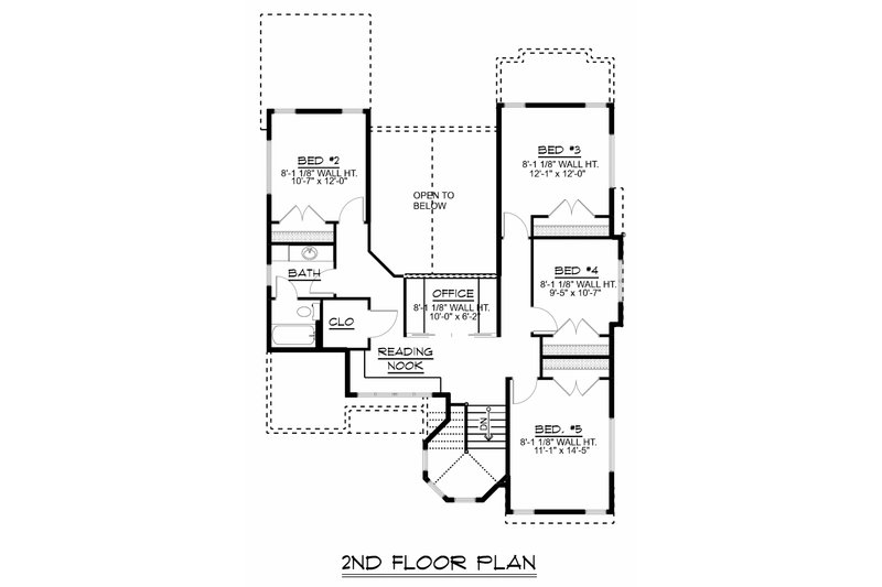 Home Plan - Floor Plan - Upper Floor for Craftsman House Plan #1064-13 - 5 bed, 2.5 bath