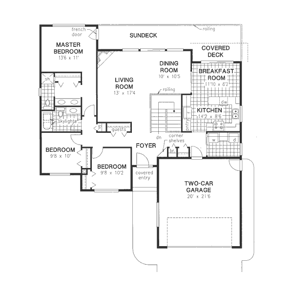 Architectural House Design - Traditional Floor Plan - Main Floor Plan #18-9016