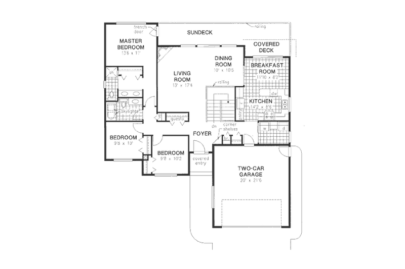 House Plan Design - Floor Plan - Main Floor for Traditional House Plan #18-9016 - 3 bed, 2 bath