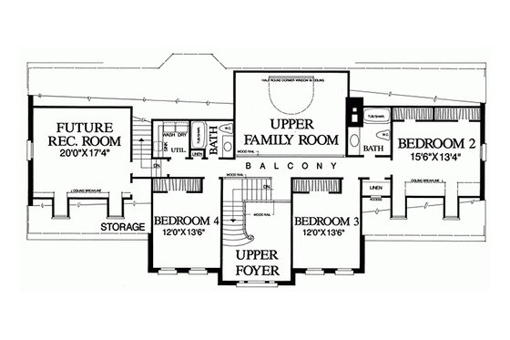 Floor Plan - Upper Floor for Southern House Plan #137-192 - 4 bed, 3 bath