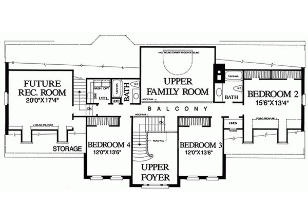 Southern Floor Plan - Upper Floor Plan #137-192