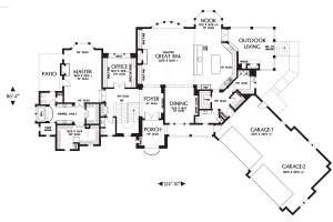 Floor Plan - Main Floor for European House Plan #48-654 - 4 bed, 4.5 bath