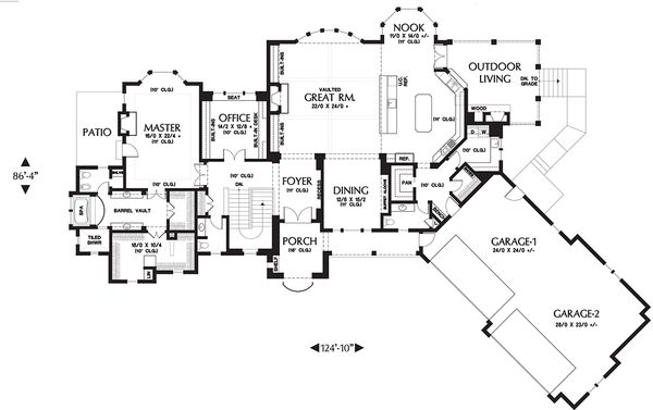 Architectural House Design - European Floor Plan - Main Floor Plan #48-654