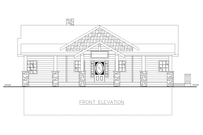 House Plan Design - Exterior - Front Elevation 3 for Country House Plan #117-1001 - 2 bed, 2.5 bath