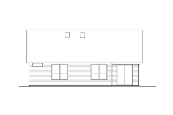 Exterior - Rear Elevation for Traditional House Plan #124-1162 - 3 bed, 3 bath