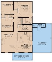 Floor Plan - Main Floor for Ranch House Plan #923-216 - 3 bed, 2 bath