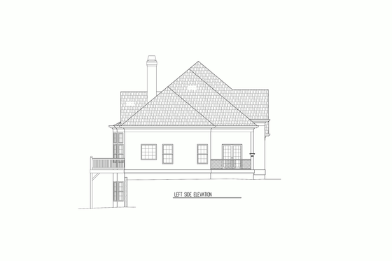 Exterior - Other Elevation 4 for European House Plan #119-195 - 3 bed, 3 bath