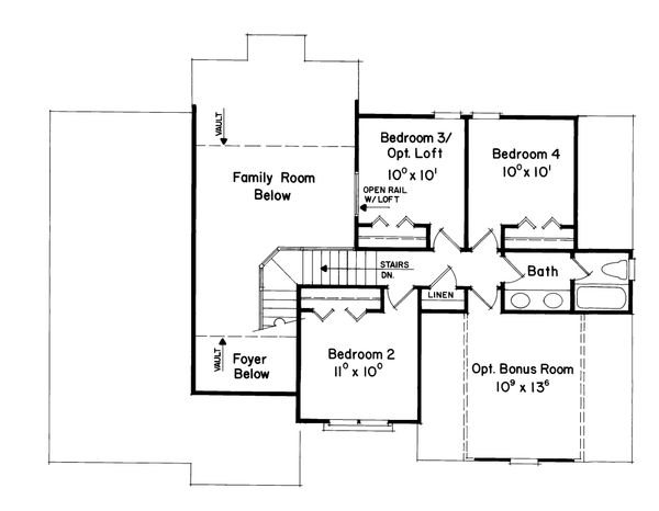 Traditional Floor Plan - Upper Floor Plan #927-7