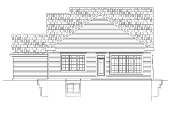 Exterior - Rear Elevation for Traditional House Plan #20-2445 - 3 bed, 2 bath