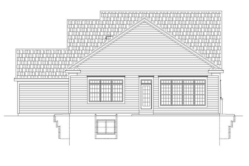House Plan Design - Exterior - Rear Elevation for Traditional House Plan #20-2445 - 3 bed, 2 bath