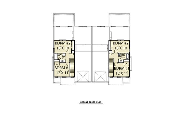 Traditional Floor Plan - Upper Floor Plan #1070-195