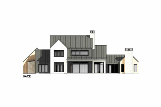 Exterior - Rear Elevation 3 for Modern House Plan #1096-6 - 4 bed, 4.5 bath