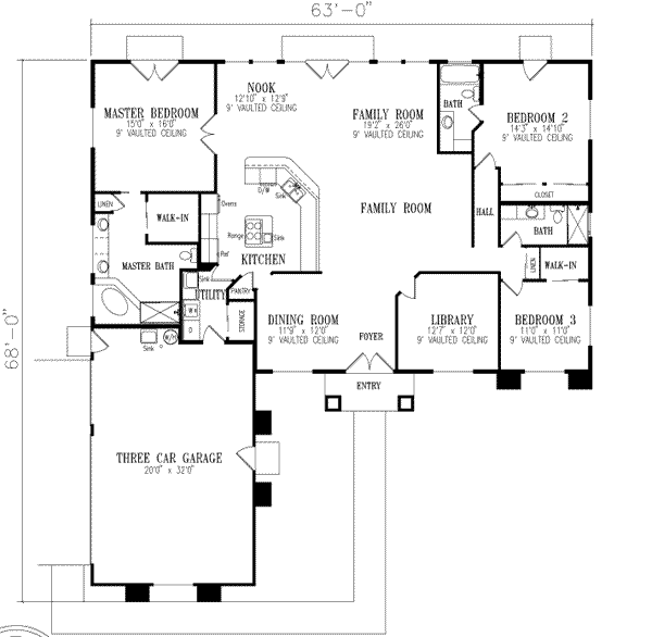 Traditional Floor Plan - Main Floor Plan #1-546