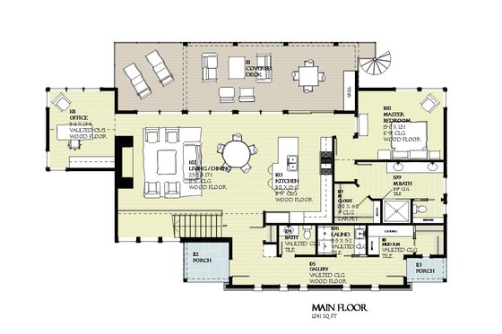 Floor Plan - Main Floor for Cabin House Plan #901-129 - 3 bed, 2.5 bath