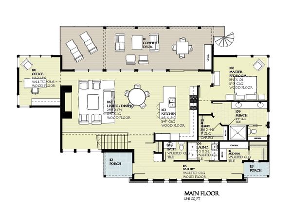 Cabin Floor Plan - Main Floor Plan #901-129