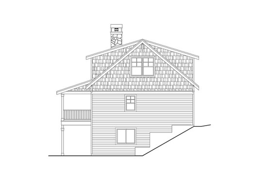 Exterior - Rear Elevation 1 for Cottage House Plan #124-1366 - 3 bed, 2.5 bath