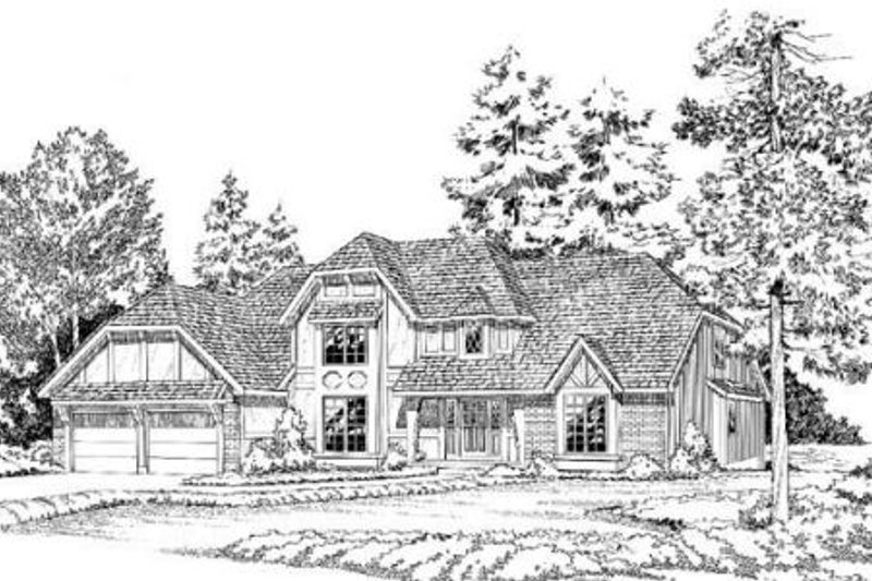 Exterior - Front Elevation 2 for European House Plan #312-779 - 4 bed, 3.5 bath