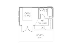 Floor Plan - Main Floor for Bungalow House Plan #423-67 - 1 bed, 1 bath