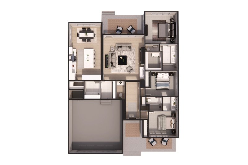 Architectural House Design - Floor Plan - Main Floor 1 for Farmhouse House Plan #51-1519 - 3 bed, 2.5 bath
