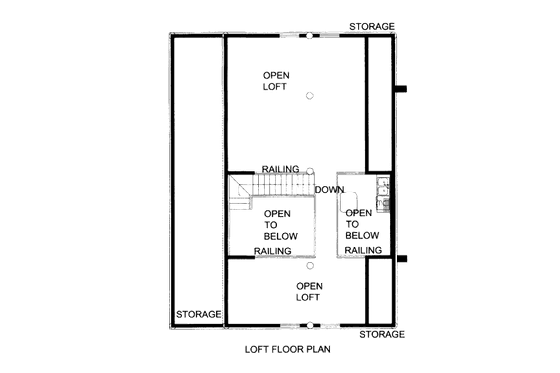 Floor Plan - Upper Floor for Log House Plan #117-598 - 1 bed, 1 bath