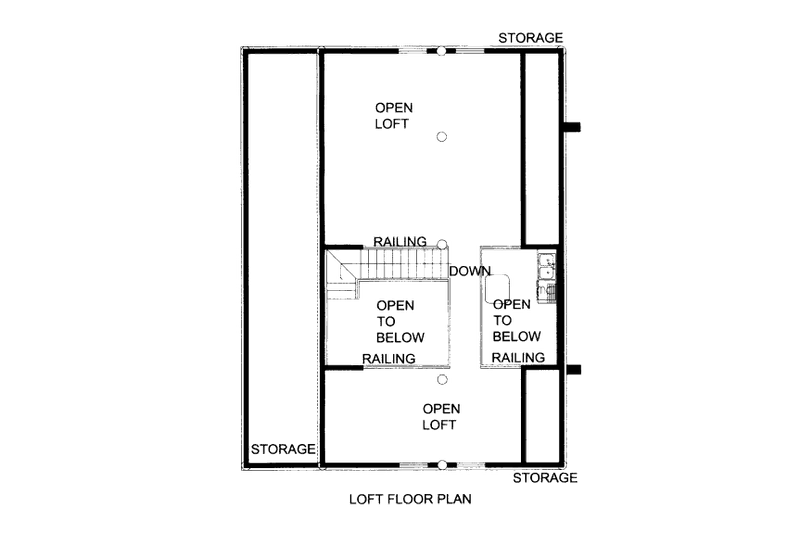House Plan Design - Floor Plan - Upper Floor for Log House Plan #117-598 - 1 bed, 1 bath