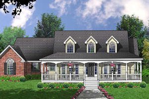 Country Exterior - Front Elevation Plan #40-321