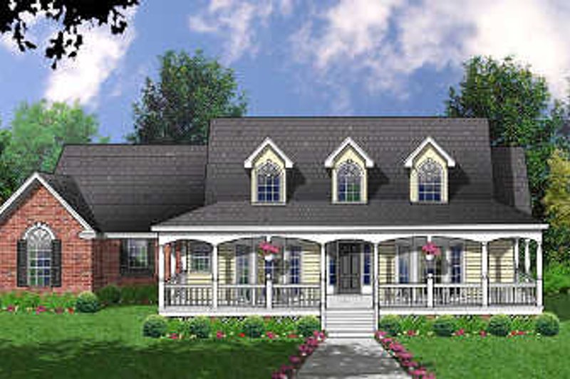 Home Plan - Country Exterior - Front Elevation Plan #40-321