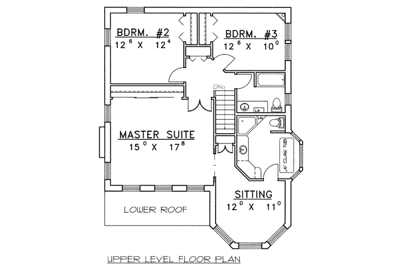 Home Plan - Floor Plan - Upper Floor 1 for European House Plan #117-136 - 3 bed, 3 bath