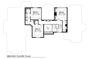 Floor Plan - Upper Floor for European House Plan #70-532 - 4 bed, 4.5 bath