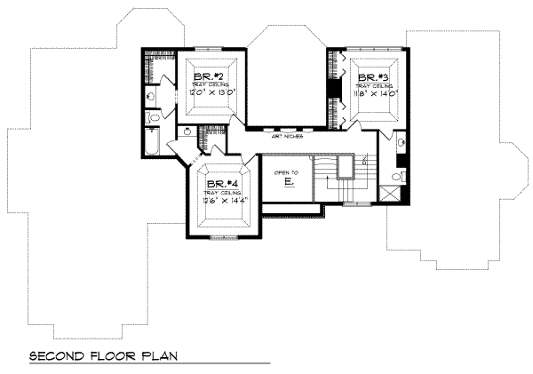 European Floor Plan - Upper Floor Plan #70-532