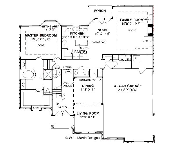 Architectural House Design - European Floor Plan - Main Floor Plan #20-198